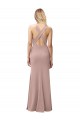 Stretch Crepe Sheath Long Sleeveless Criss Cross Back Prom Dress / Bridesmaid Dress Barrie
