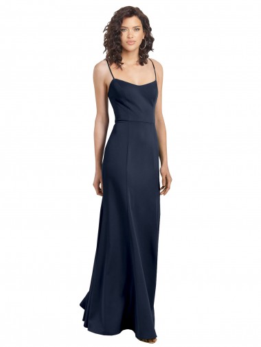 Stretch Crepe Sheath Long Sleeveless Low Back Formal Dress / Bridesmaid Dress Barrie
