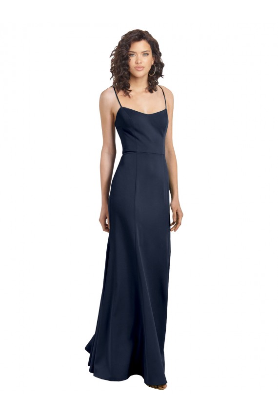 Stretch Crepe Sheath Long Sleeveless Low Back Formal Dress / Bridesmaid Dress Barrie