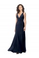 Stretch Crepe A-Line Sleeveless Dark Navy Formal Dress / Bridesmaid Dress Barrie