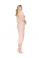 Stretch Crepe Mermaid Knee Length Sleeveless V-Back High Low Evening Gown / Prom Dress / Bridesmaid Dress Barrie