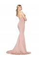 Stretch Crepe Mermaid Long Sleeveless Mauve Low Back Formal Dress / Bridesmaid Dress Barrie