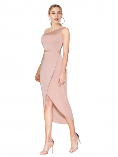 Stretch Crepe Mermaid Knee Length Sleeveless Formal Dress / Bridesmaid Dress Barrie