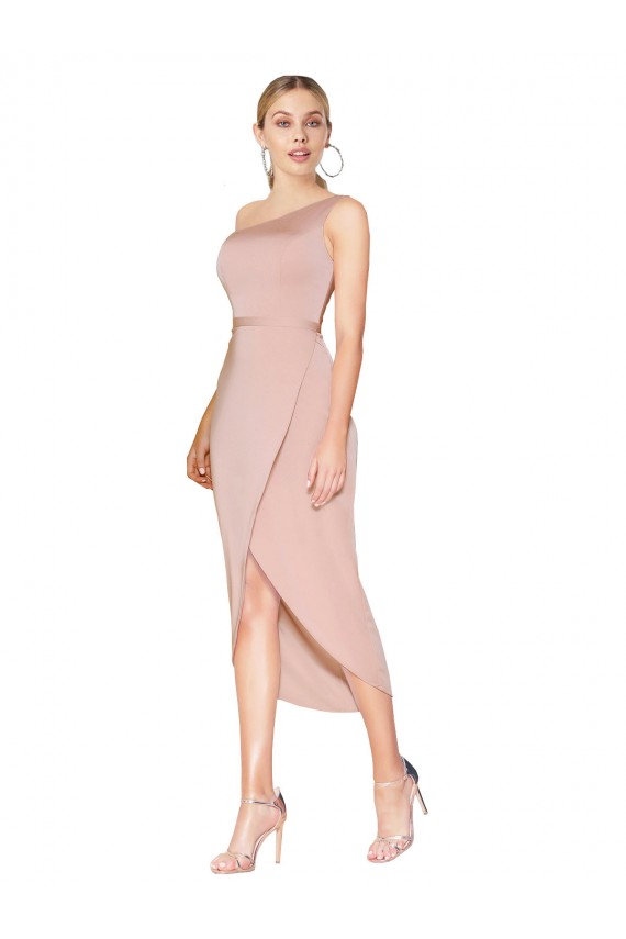 Stretch Crepe Mermaid Knee Length Sleeveless Formal Dress / Bridesmaid Dress Barrie