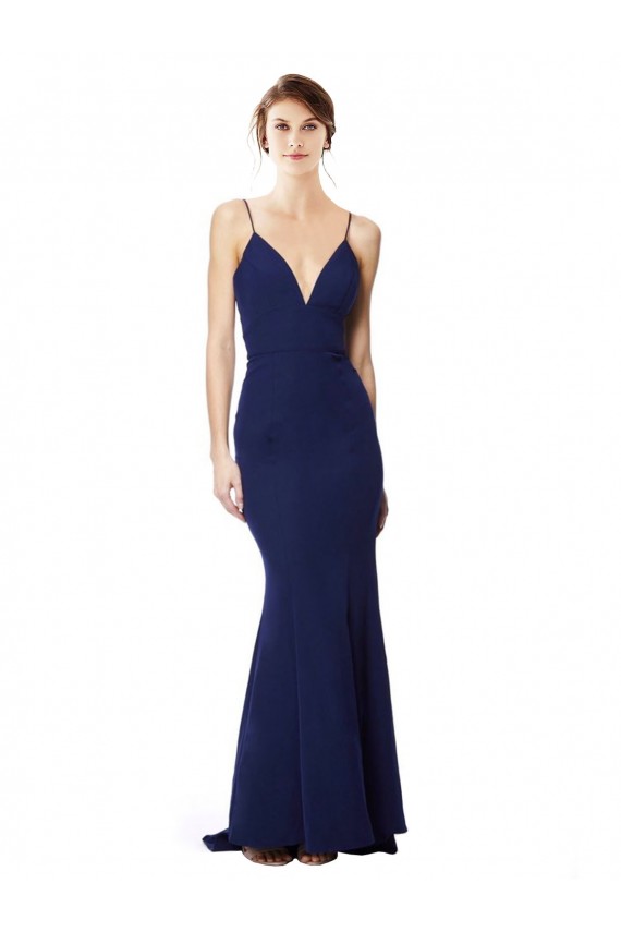 Stretch Crepe Mermaid Long Sleeveless Open Back Formal Dress / Bridesmaid Dress Barrie