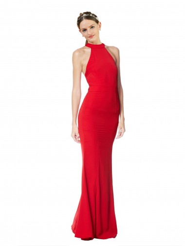 Stretch Crepe Mermaid Long Sleeveless Prom Dress / Bridesmaid Dress Barrie