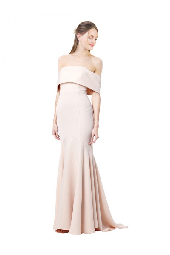 Stretch Crepe Mermaid Long Sleeveless Nude Formal Evening Gown / Prom Dress / Bridesmaid Dress Barrie
