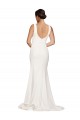 Stretch Crepe Sheath Sweep Train Sleeveless Low Back Semi Formal Evening Dress / Prom Dress / Bridesmaid Dress Barrie