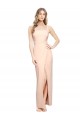 Stretch Crepe Sheath Long Sleeveless Square Neck Prom Dresses Barrie
