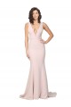 Stretch Crepe Sheath Sweep Train Sleeveless V-Back Black Tie Evening Gown / Prom Dress / Bridesmaid Dress Barrie