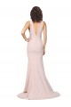Stretch Crepe Sheath Sweep Train Sleeveless V-Back Black Tie Evening Gown / Prom Dress / Bridesmaid Dress Barrie