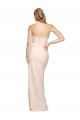 Stretch Crepe Sheath Long Sleeveless Low Back Nude Prom Dresses Barrie