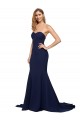 Stretch Crepe A-Line Sweep Train Sleeveless Low Back Formal Evening Gown / Prom Dress / Bridesmaid Dress Barrie