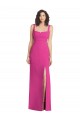 Stretch Crepe Trumpet Long Sleeveless Square Neck Low Back Prom Dresses Barrie