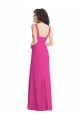 Stretch Crepe Trumpet Long Sleeveless Square Neck Low Back Prom Dresses Barrie