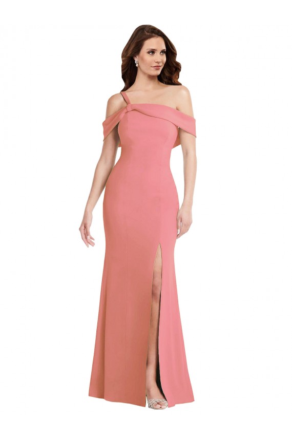 Stretch Crepe Trumpet Long Sleeveless Hot Pink Low Back Semi Formal Evening Dress / Prom Dress / Bridesmaid Dress Barrie