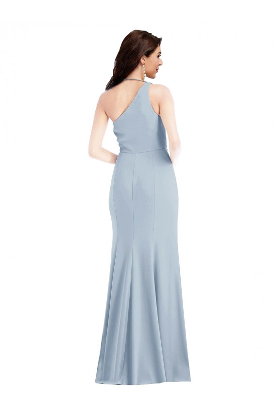 Stretch Crepe Trumpet Trumpet Sleeveless Light Sky Blue Formal Dress / Bridesmaid Dress Barrie