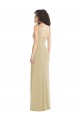 Stretch Crepe Trumpet Long Sleeveless Low Back Champagne Prom Dresses Barrie
