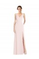 Stretch Crepe A-Line Long Sleeveless Low Back Black Tie Evening Gown / Prom Dress / Bridesmaid Dress Barrie