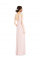Stretch Crepe A-Line Long Sleeveless Low Back Black Tie Evening Gown / Prom Dress / Bridesmaid Dress Barrie