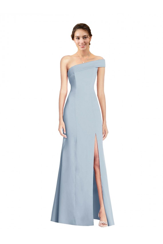 Stretch Crepe Trumpet Trumpet Sleeveless Light Sky Blue Formal Evening Gown / Prom Dress / Bridesmaid Dress Barrie