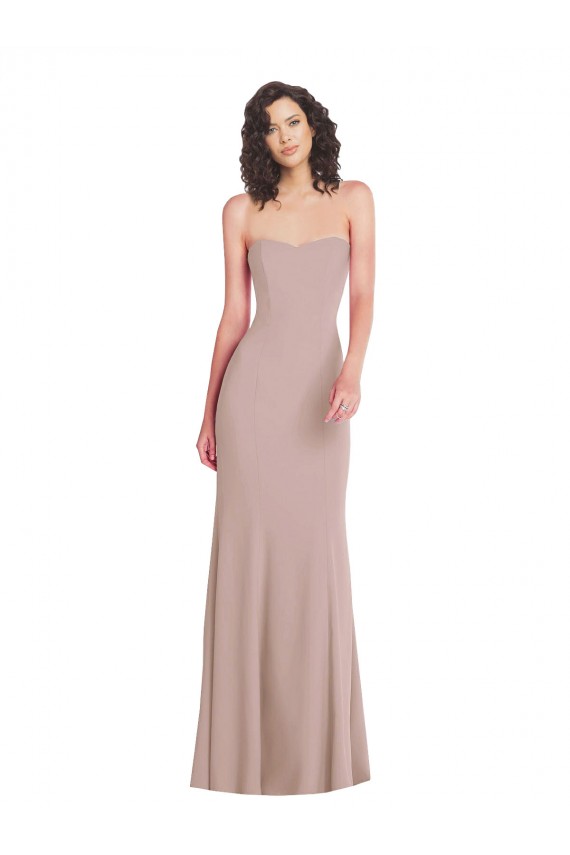 Stretch Crepe Mermaid Long Sleeveless Dusty Pink Formal Dress / Bridesmaid Dress Barrie