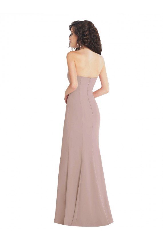 Stretch Crepe Mermaid Long Sleeveless Dusty Pink Formal Dress / Bridesmaid Dress Barrie