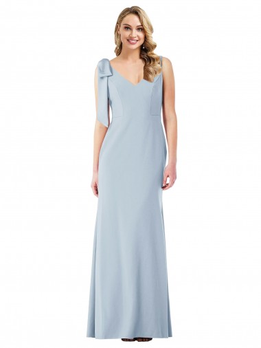 Stretch Crepe Trumpet Long Sleeveless V-Back Semi Formal Evening Dress / Prom Dress / Bridesmaid Dress Barrie