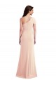 Stretch Crepe Trumpet Long Cap Sleeves Nude Prom Dresses Barrie