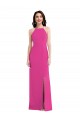 Stretch Crepe Trumpet Long Sleeveless Open Back Fuchsia Prom Dresses Barrie