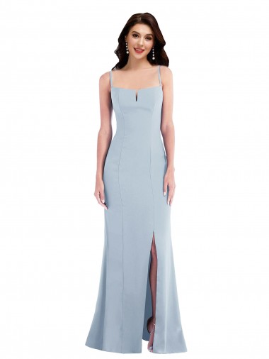 Stretch Crepe Trumpet Trumpet Sleeveless Light Sky Blue Bridesmaid Dress Barrie