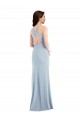 Stretch Crepe Trumpet Long Sleeveless Criss Cross Back Evening Dress / Bridesmaid Dress Barrie