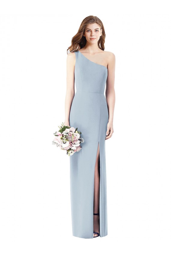 Stretch Crepe Trumpet Long Sleeveless Light Sky Blue Semi Formal Evening Dress / Prom Dress / Bridesmaid Dress Barrie