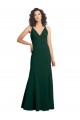Stretch Crepe A-Line Long Sleeveless V-Neck V-Back Prom Dresses Barrie