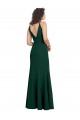 Stretch Crepe A-Line Long Sleeveless V-Neck V-Back Prom Dresses Barrie