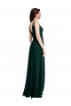 Stretch Crepe A-Line Long Sleeveless V-Back Side Slit Prom Dresses Barrie