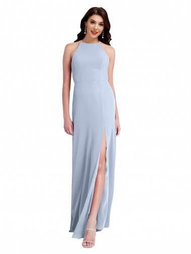 Stretch Crepe Sheath Long Sleeveless Criss Cross Open Back Formal Evening Gown / Prom Dress / Bridesmaid Dress Barrie