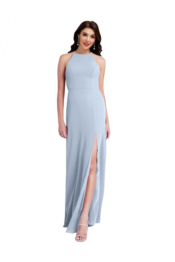 Stretch Crepe Sheath Long Sleeveless Criss Cross Open Back Formal Evening Gown / Prom Dress / Bridesmaid Dress Barrie