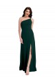 Stretch Crepe A-Line Long Sleeveless Open Back High Side Slit Prom Dresses Barrie