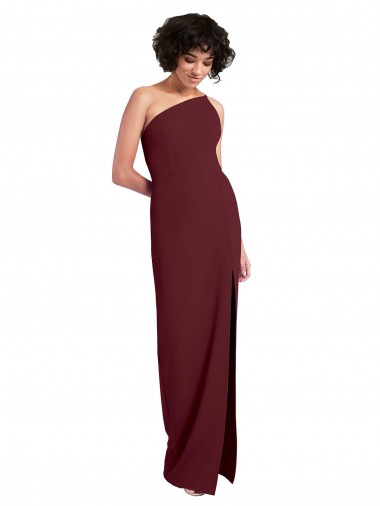 Stretch Crepe Sheath Long Sleeveless Daring Slit Prom Dresses Barrie