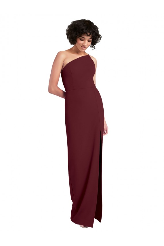 Stretch Crepe Sheath Long Sleeveless Daring Slit Prom Dresses Barrie