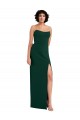Stretch Crepe Sheath Long Sleeveless Low Back Side Slit Prom Dresses Barrie