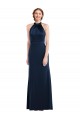 Stretch Crepe Trumpet Long Sleeveless Dark Navy Open Back Semi Formal Evening Dress / Prom Dress / Bridesmaid Dress Barrie