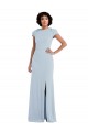 Stretch Crepe Trumpet Long Cap Sleeves Keyhole Back Semi Formal Evening Dress / Bridesmaid Dress Barrie