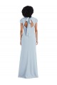Stretch Crepe Trumpet Long Cap Sleeves Keyhole Back Semi Formal Evening Dress / Bridesmaid Dress Barrie