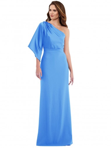 Stretch Crepe Trumpet Long Bell Sleeves Semi Formal Evening Dress / Prom Dress / Bridesmaid Dress Barrie