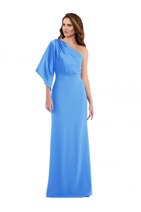 Stretch Crepe Trumpet Long Bell Sleeves Semi Formal Evening Dress / Prom Dress / Bridesmaid Dress Barrie