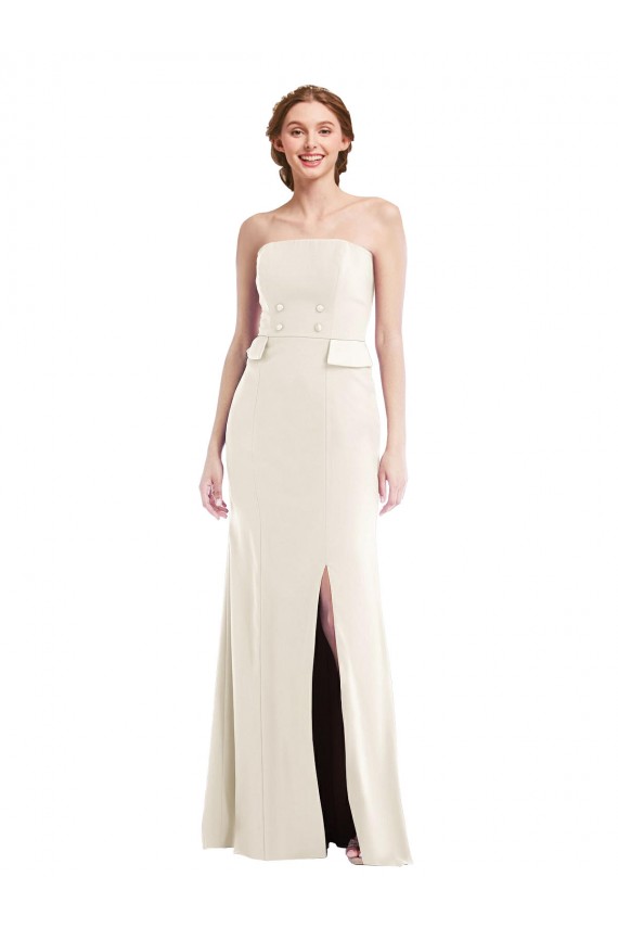 Stretch Crepe Trumpet Long Sleeveless Ivory Semi Formal Evening Dress / Prom Dress / Bridesmaid Dress Barrie