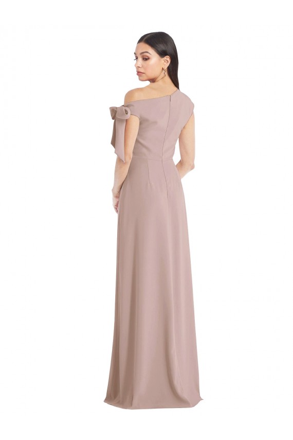 Stretch Crepe A-Line Long Sleeveless Front Slit Prom Dresses Barrie