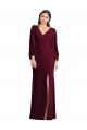 Stretch Crepe Trumpet Long Puff Sleeves Semi Formal Evening Dress / Prom Dress / Bridesmaid Dress Barrie